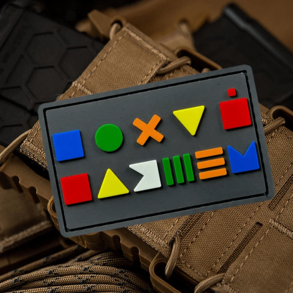 Parche de PVC "Tetris", parches de gancho y bucle, brazalete de moral militar, emblema, aplique de combate táctico Klett, pegatinas para mochila - imagen 2