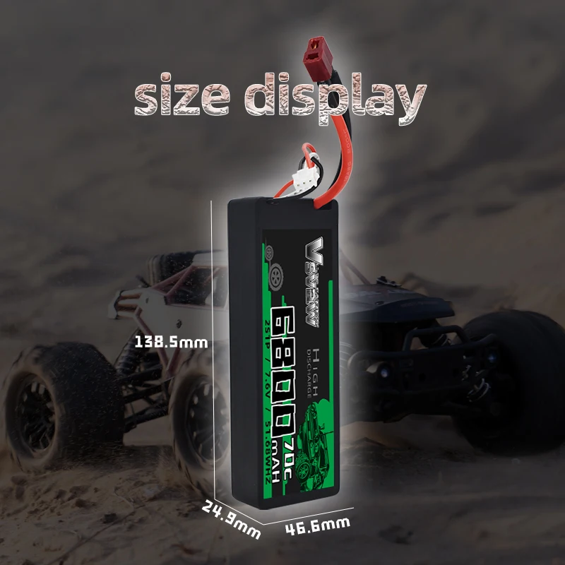 VSVAW Lipo 2S 6800mAh batería Lipo 7,6 V 70C con enchufe Deans para coche RC batería Lipo camión RC FPV Drone avión barco Buggy piezas - imagen 4