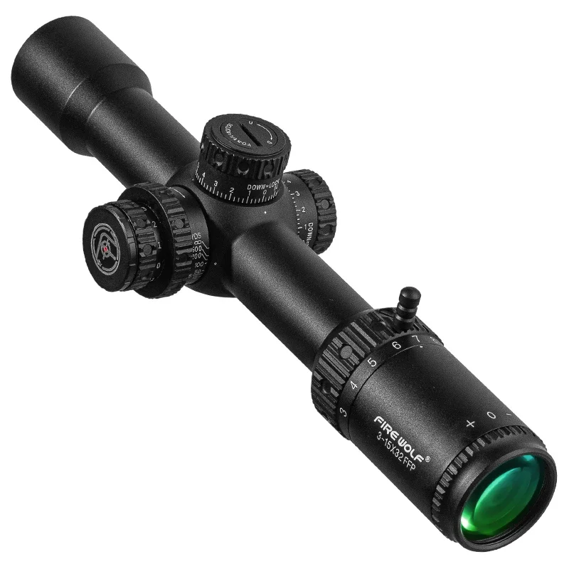 FIRE WOLF nuevo 3-15x32 FFP primer plano Focal alcance táctico caza Riflescope Luneta Parallax Adj torreta bloqueo Reinicio Sights.308 - imagen 3