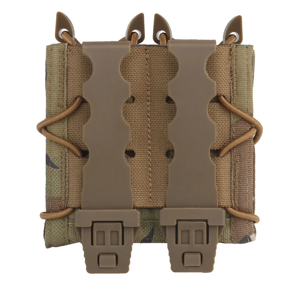 Bolsa de munición para pistola doble, 9mm, bolsa Molle MAG, cordón de choque elástico, de liberación rápida, para caza - imagen 4