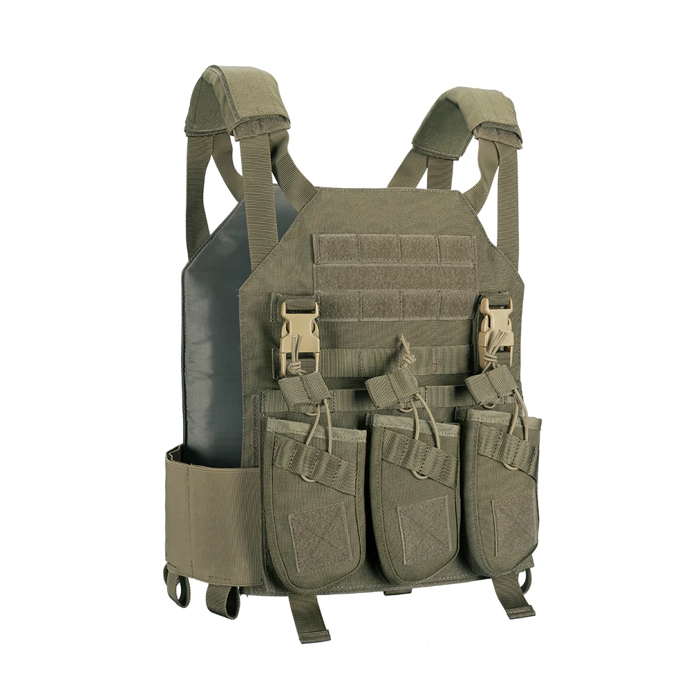 Chaleco portador de placa táctico con bolsa de revista AKTriple, chaleco MODULAR ajustable protector de caza para accesorios de combate Airsoft - imagen 3