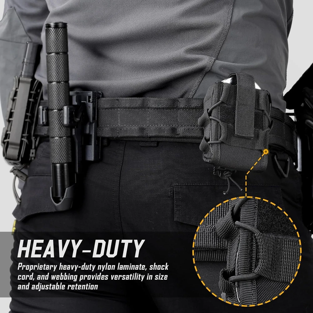 Esposas tácticas, bolsa de soporte, parte superior abierta, caja de esposas universal, grilletes, funda para pistola, riñonera, cinturón, accesorios de caza - imagen 3