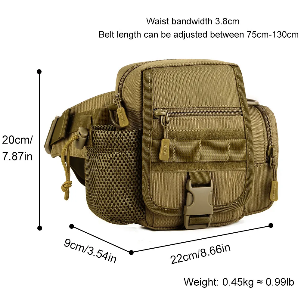 SINAIRSOFT-riñonera táctica para exteriores para hombre, bolsa Molle para acampar, impermeable, para senderismo y teléfono - imagen 2