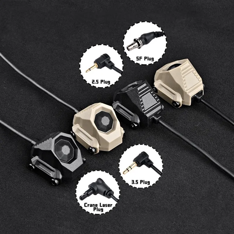 WADSN-linterna táctica Airsoft Surefir M300 M600, interruptor de botón AXON SL, accesorio de arma de caza láser PEQ para riel Picatinny - imagen 2