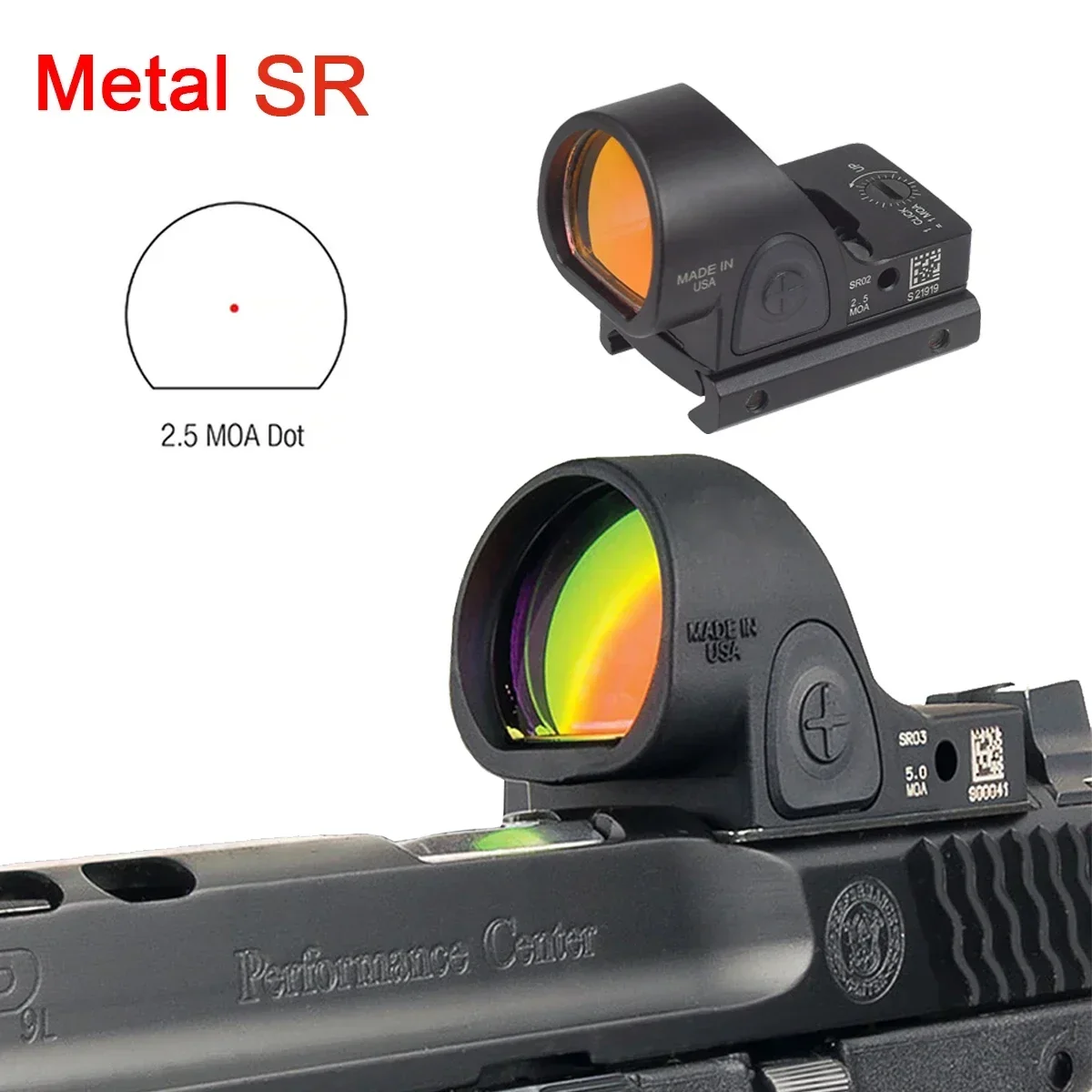Mira réflex de punto rojo Airsoft RM para colimador G17, óptica táctica SR M1, mira holográfica VISM, ajuste de 20mm - imagen 5