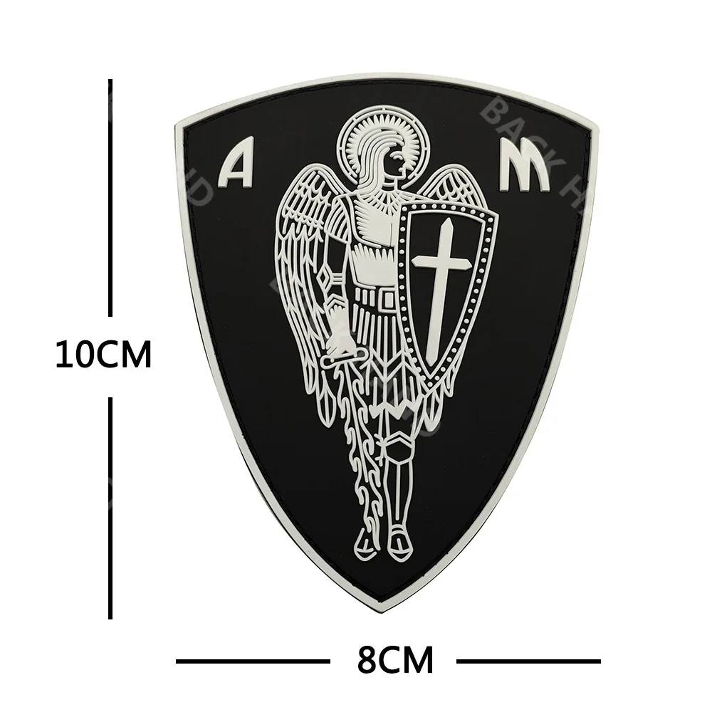 Parche de Saint Michael Protect Us, insignia bordada de PVC 3D de combate táctico de Saint Michael para apliques de gorra, parche para brazalete militar - imagen 3