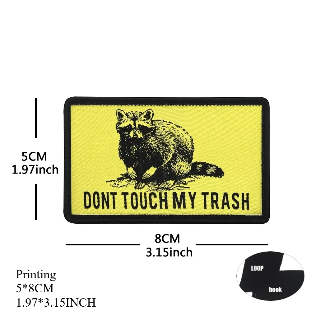 Parches Decorativos para Mochila Táctica con Diseño de Animales (Ganso, Serpiente, Mapache, Oso) con Frases Divertidas como 'NO TOQUES MI BASURA' - imagen 4