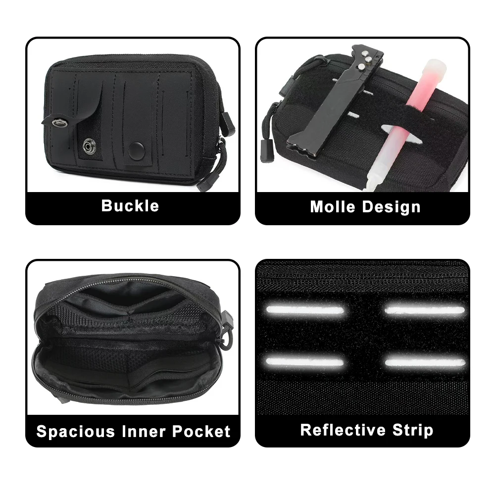Bolsa táctica Molle EDC, riñonera para exteriores, bolsa Molle Admin, bolsa de herramientas de utilidad, bolsa de caza para acampar y hacer senderismo - imagen 3