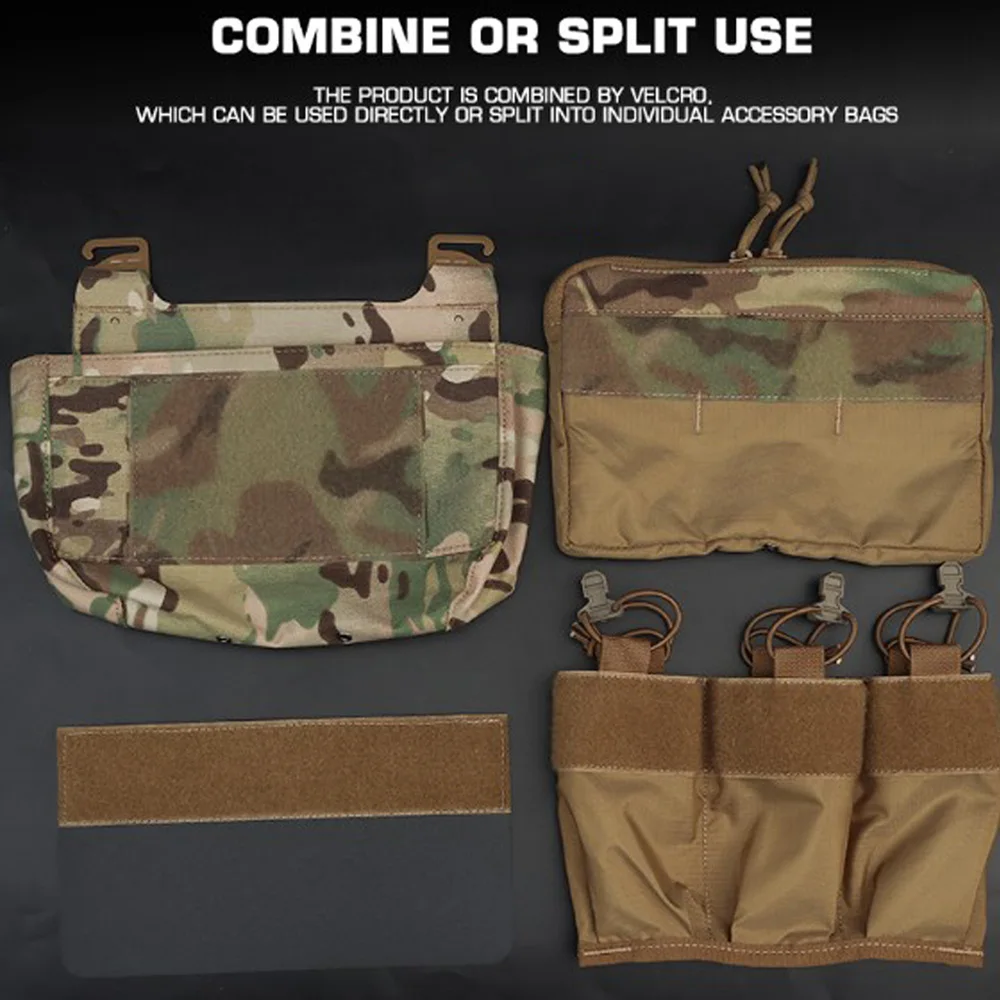 Bolso táctico VULPO con solapa frontal, bolsa de Triple revista, Kangroo para FCPC FCSK, portador de placa, chaleco, aparejo de pecho - imagen 4