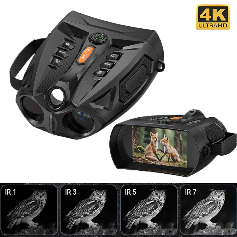 Gafas de visión nocturna 336 con alcance de Zoom Digital 10X, duración de la batería de 8H, binoculares tácticos con pantalla de 4,0 pulgadas para acampar y cazar - imagen 3