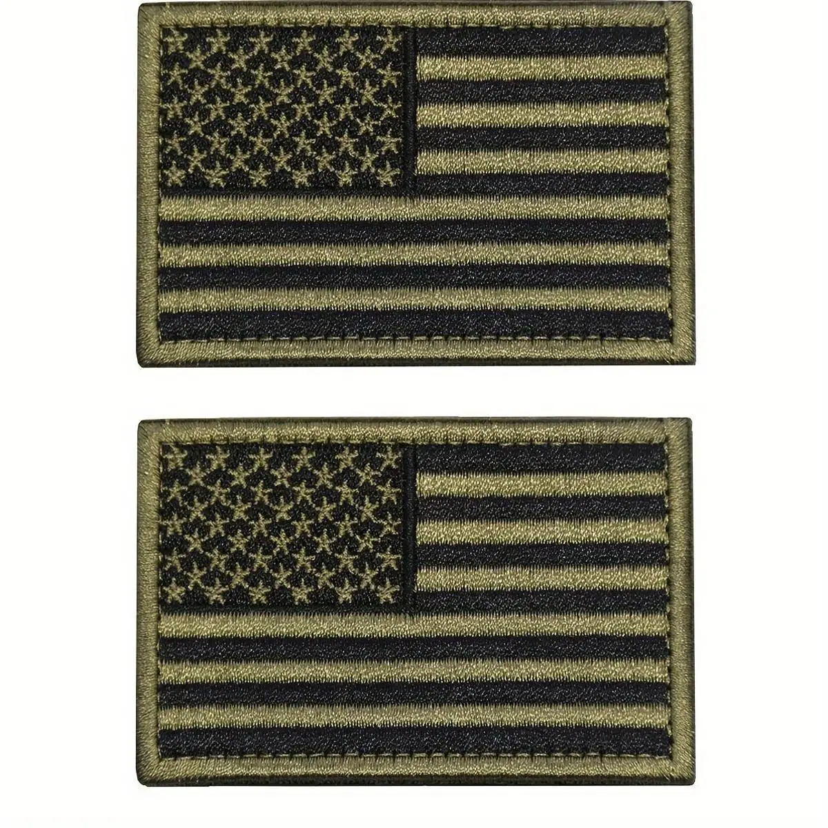Juego de parches con bandera de EE. UU., parches bordados con bandera americana negra, verde militar, negra y gris, para sombreros, chaquetas y mochilas, 2 uds. - imagen 4
