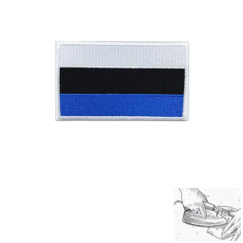Parches bordados de bandera de Estonia para ropa, rayas, emblema táctico del ejército militar, apliques, insignias - imagen 4