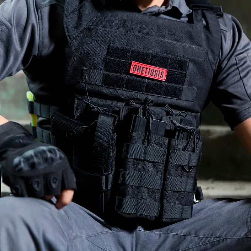 ONETIGRIS-bolsa táctica M4/M16 doble para revistas, riñonera abierta para caza, Paintball Airsoft AR AK Mag, bolsas con soporte - imagen 3