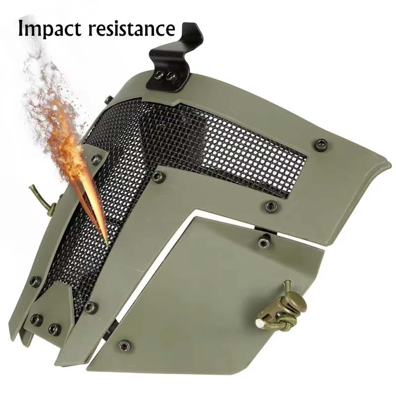 Máscara táctica protectora de media cara apta para casco rápido Airsoft Paintball CS tiro accesorios de caza - imagen 2