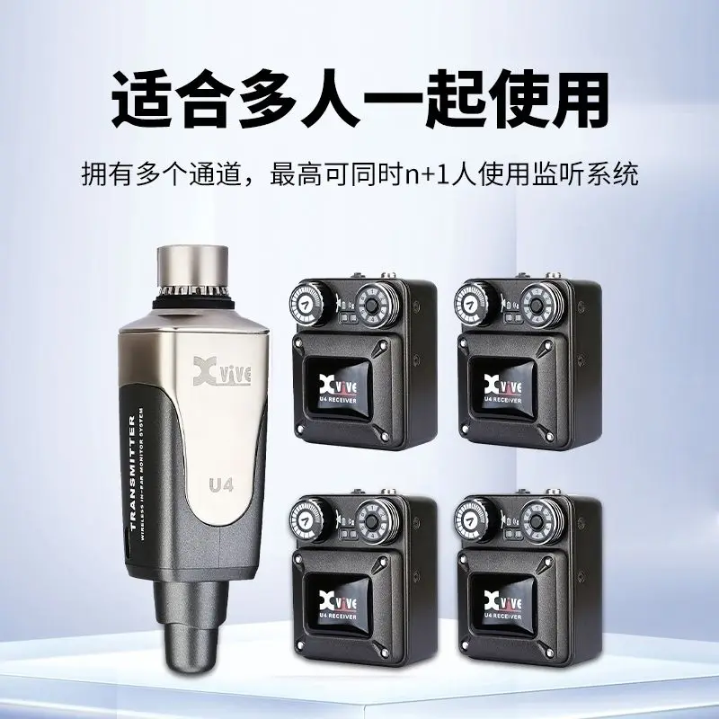 Auriculares inalámbricos U4, sistema de monitoreo de retroalimentación del oído, transmisor y receptor de rendimiento de cantante de escenario - imagen 2