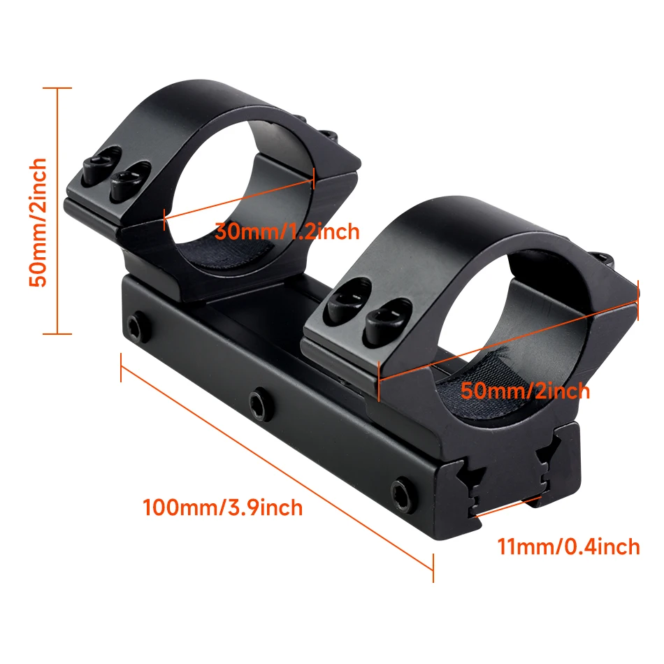 Anillo de alcance táctico de 30mm, montaje de alcance de una pieza, anillos duales de 1,18 "/30mm, accesorios de caza, Picatinny de 11mm - imagen 4