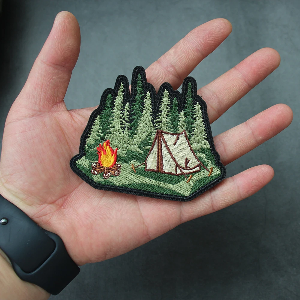 Parche bordado para acampada, tienda de campaña, brazalete táctico de jungla para entusiastas del aire libre, ropa, decoración de mochila - imagen 4