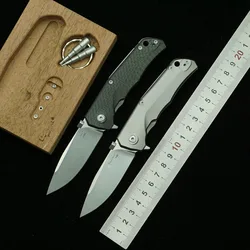 Cuchillo plegable táctico M390 con fibra de carbono y titanio