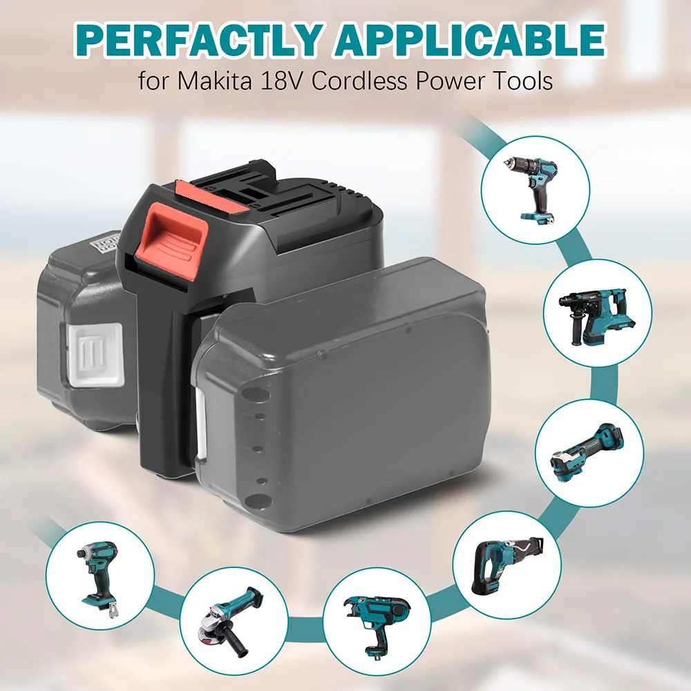 Convertidor de batería multifuncional apto para Makita 2 en 1 taladro de impacto eléctrico llave destornillador convertidor de batería de iones de litio - imagen 5