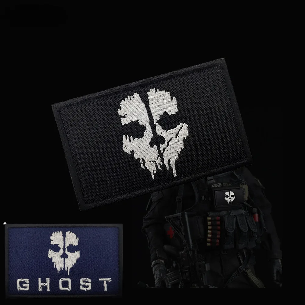 Parches de gancho de tela bordados con logotipo de calavera, insignia de moral táctica para mochila, apliques para chaqueta, pantalones vaqueros, bolsa, sombrero, gancho y bucle - imagen 2