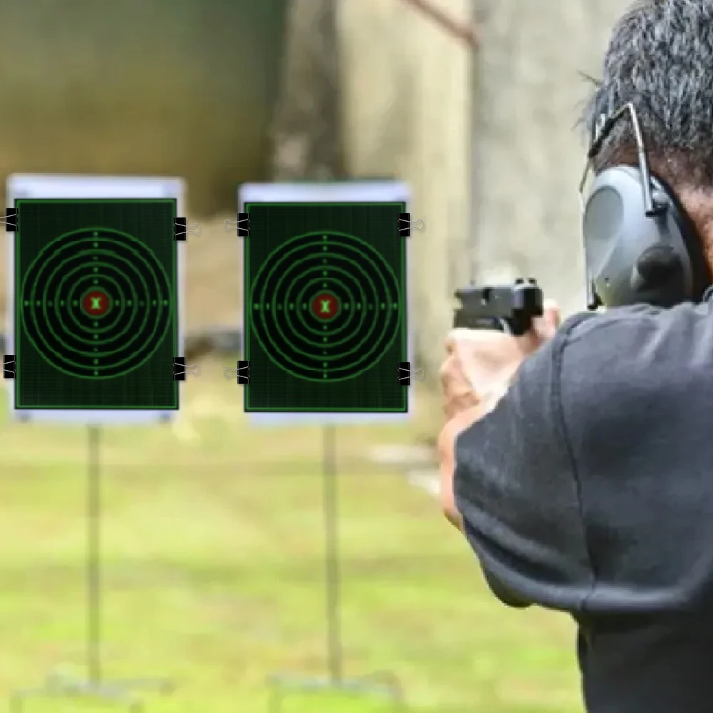 10 Uds. Objetivo de tiro de cartón de 10,6x13,8 pulgadas, papel de destino de tiro, objetivo verde fluorescente de alta visibilidad para disparar - imagen 3