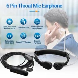 Baofeng auricular PTT micrófono de garganta ajustable walkie-talkie