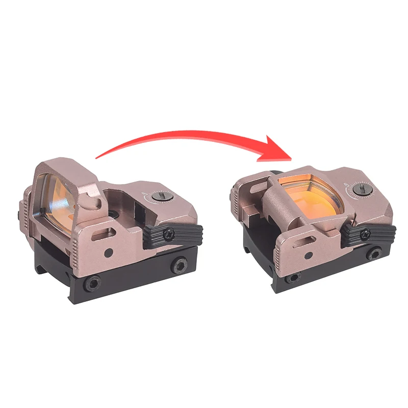 Mini mira táctica plegable abatible hacia arriba, mira de punto rojo, alcance 3MOA, colimador, pistola, Rifle, mira réflex para Glock AR15 M4, óptica de montaje - imagen 3