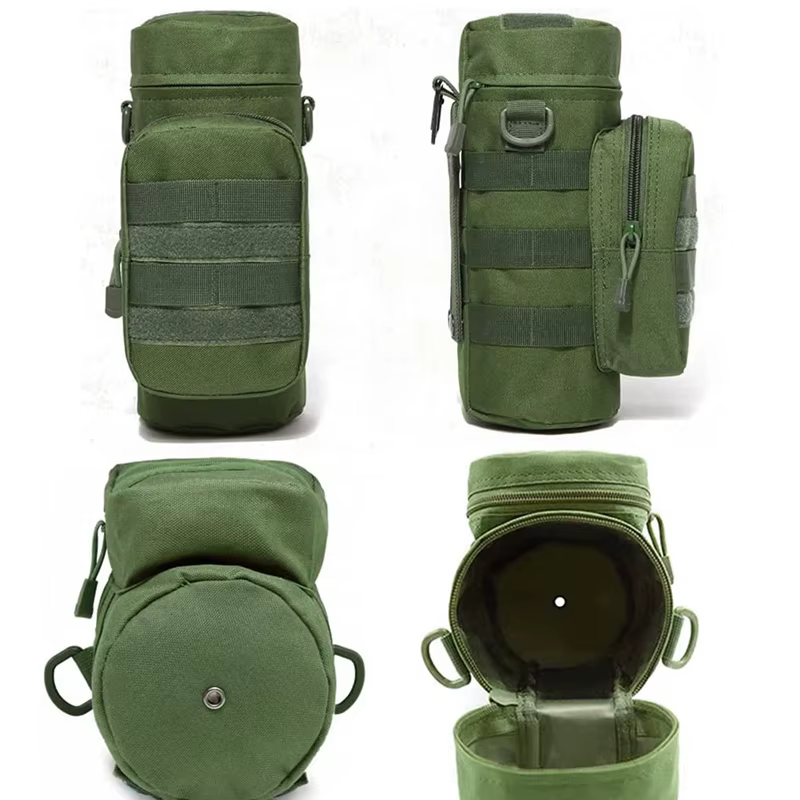 Bolsa táctica para botella de agua, funda para botella de agua con montaje militar para acampar, correa ajustable para el hombro, bolsa para botella de agua - imagen 5