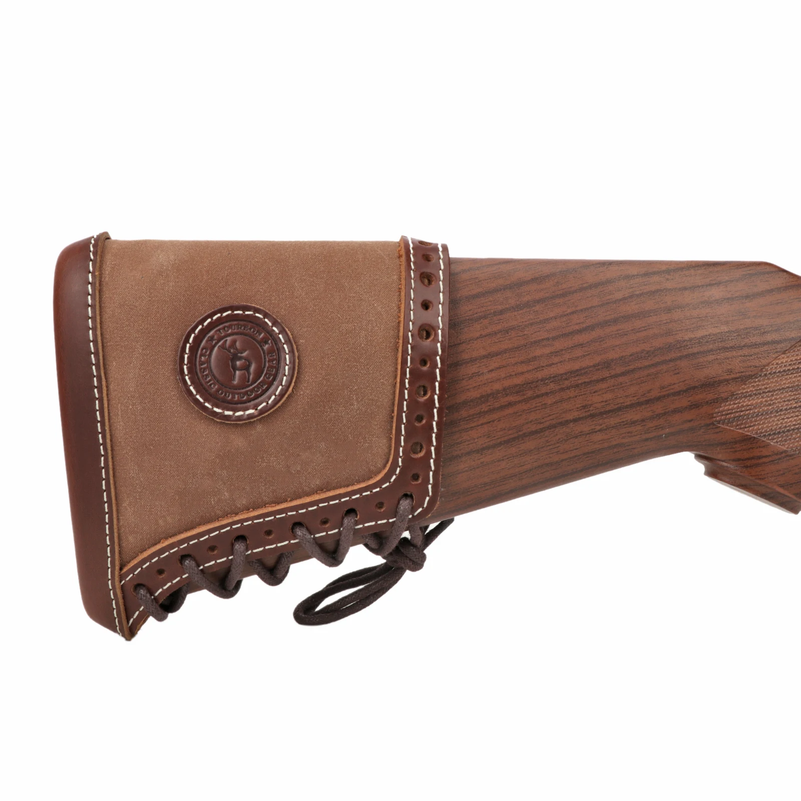Tourbon-almohadillas de retroceso de lona y cuero para pistola, elevador de reposabrazos con inserciones, Protector ajustable, color marrón, para caza