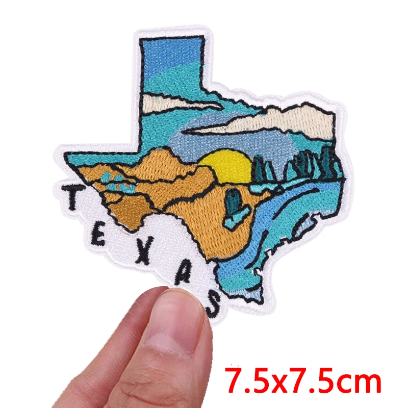 Parche de verano de mamá caliente, parches bordados de paisaje al aire libre para ropa, parches para planchar para ropa, mochila, insignias bordadas DIY - imagen 5