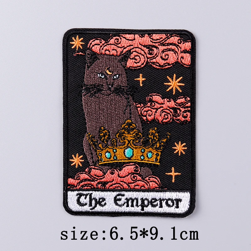 Parche de tarjeta de adivinación, parches bordados para planchar para ropa, parches termoadhesivos para ropa, costura de Tarot/insignia de parche Fusible - imagen 5