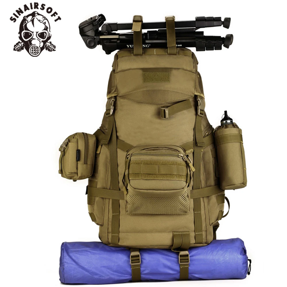 Mochila táctica militar de gran capacidad para exteriores, bolsa deportiva del ejército de 60L, para viaje, Camping, caza, senderismo - imagen 2