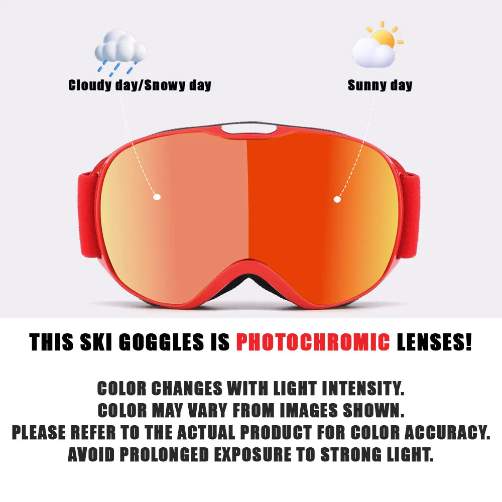 JSJM nuevas gafas de esquí profesionales para niños, gafas antiniebla para niños, gafas de Snowboard, máscara de esquí doble UV400, gafas para nieve al aire libre - imagen 4