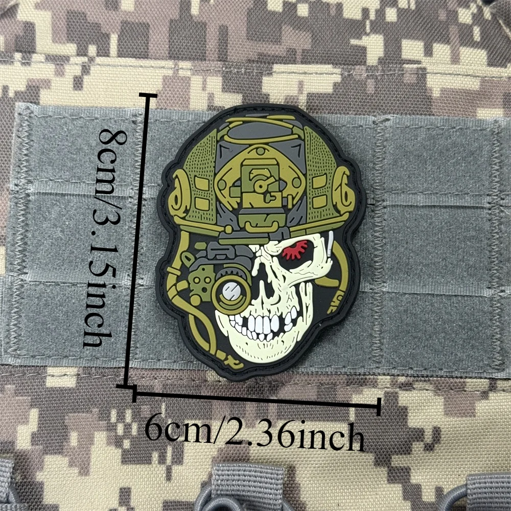 Parche con insignia de moral de esqueleto para casco táctico "La cruz de Cristo", parches militares de gancho y bucle de PVC, pegatinas para mochila y ropa - imagen 4