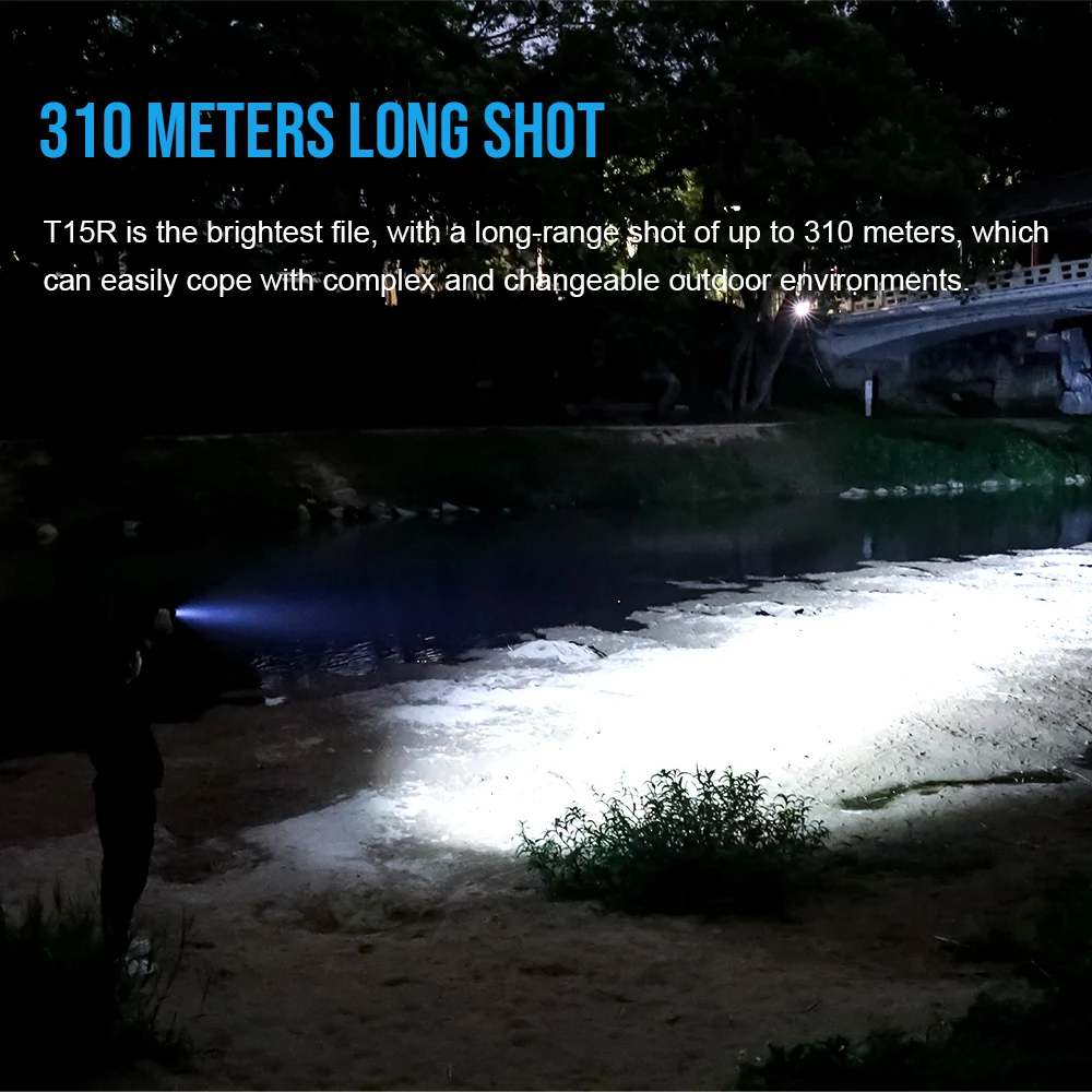Trustfire-linterna táctica militar T15R, 2350 lúmenes, potente tipo C, recargable por USB, 18650 LED, lámpara táctica militar recargable - imagen 5