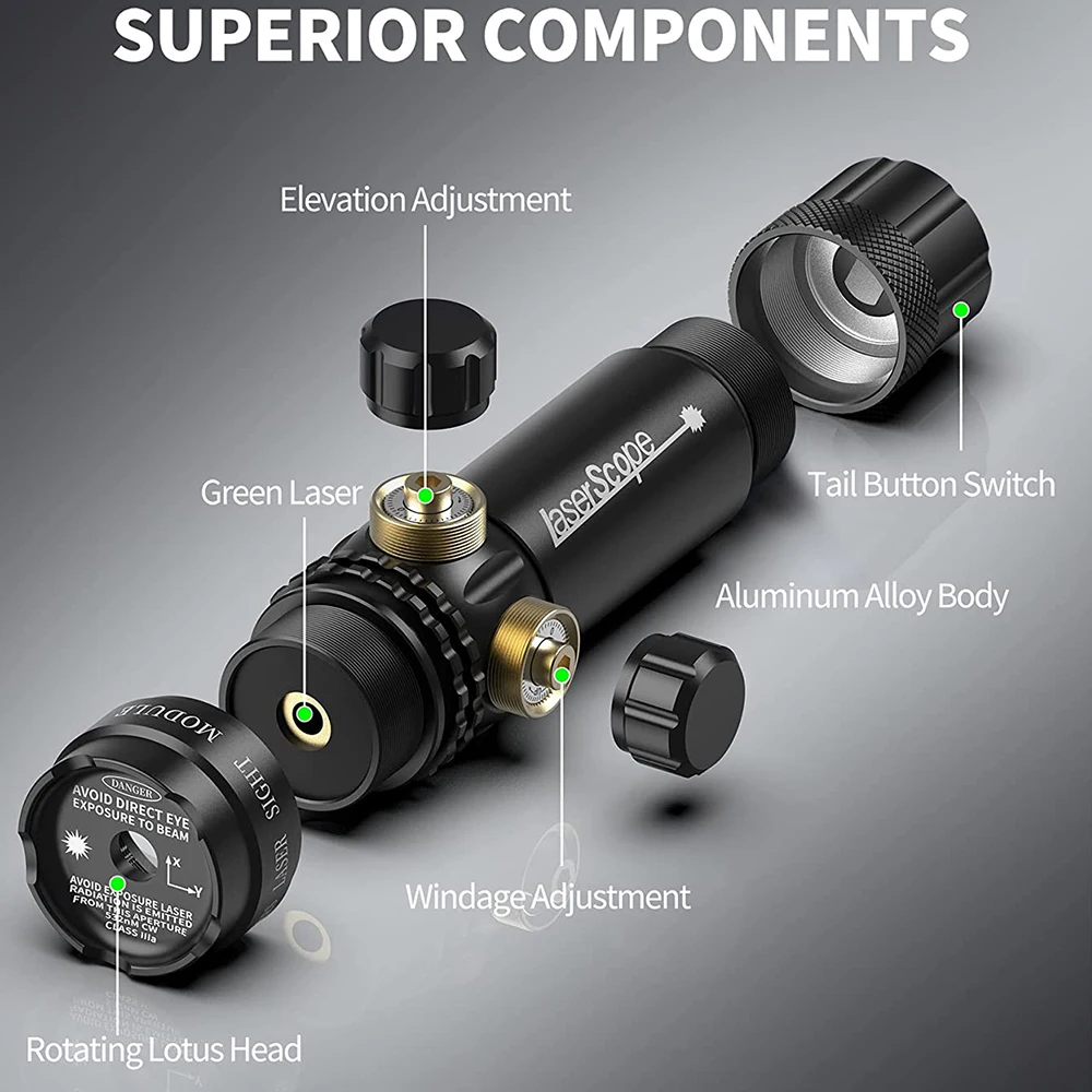 Mira láser táctica de punto verde, puntero láser rojo/verde, pistola táctica, interruptor remoto para riel Picatinny de 20mm - imagen 2
