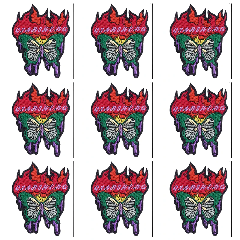 Parche bordado Hippie para planchar en la ropa, pegatinas de rayas, insignias para mochila, 10 unidades por lote - imagen 5