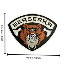 Parche táctico oso Berserker Axeman – PVC para MOLLE y brazalete