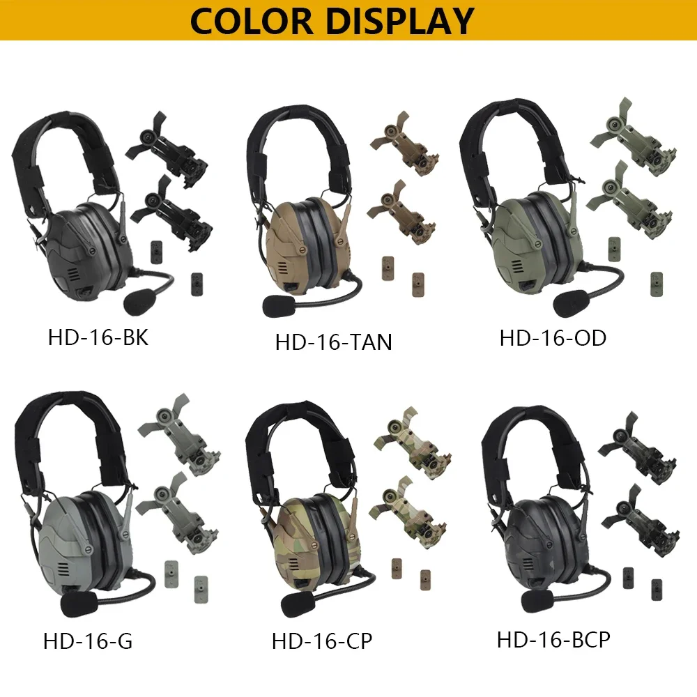 Auriculares tácticos con reducción de ruido para caza, cascos con Bluetooth, recargables, para OPS Core ARC y M-LOK - imagen 5