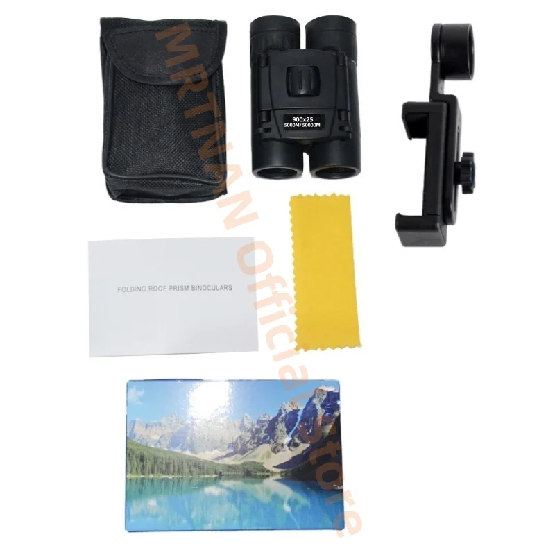 Binoculares potentes de 900x25, telescopio BAK4 de largo alcance, Monocular plegable portátil HD con poca luz para caza y acampada al aire libre