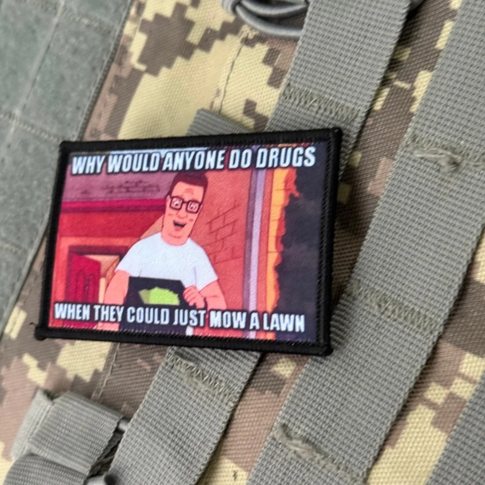 Insignia de moral táctica King of the Hill Hank, parche de gancho y bucle impreso personalizado del ejército en ropa, apliques adhesivos para mochila militar - imagen 3