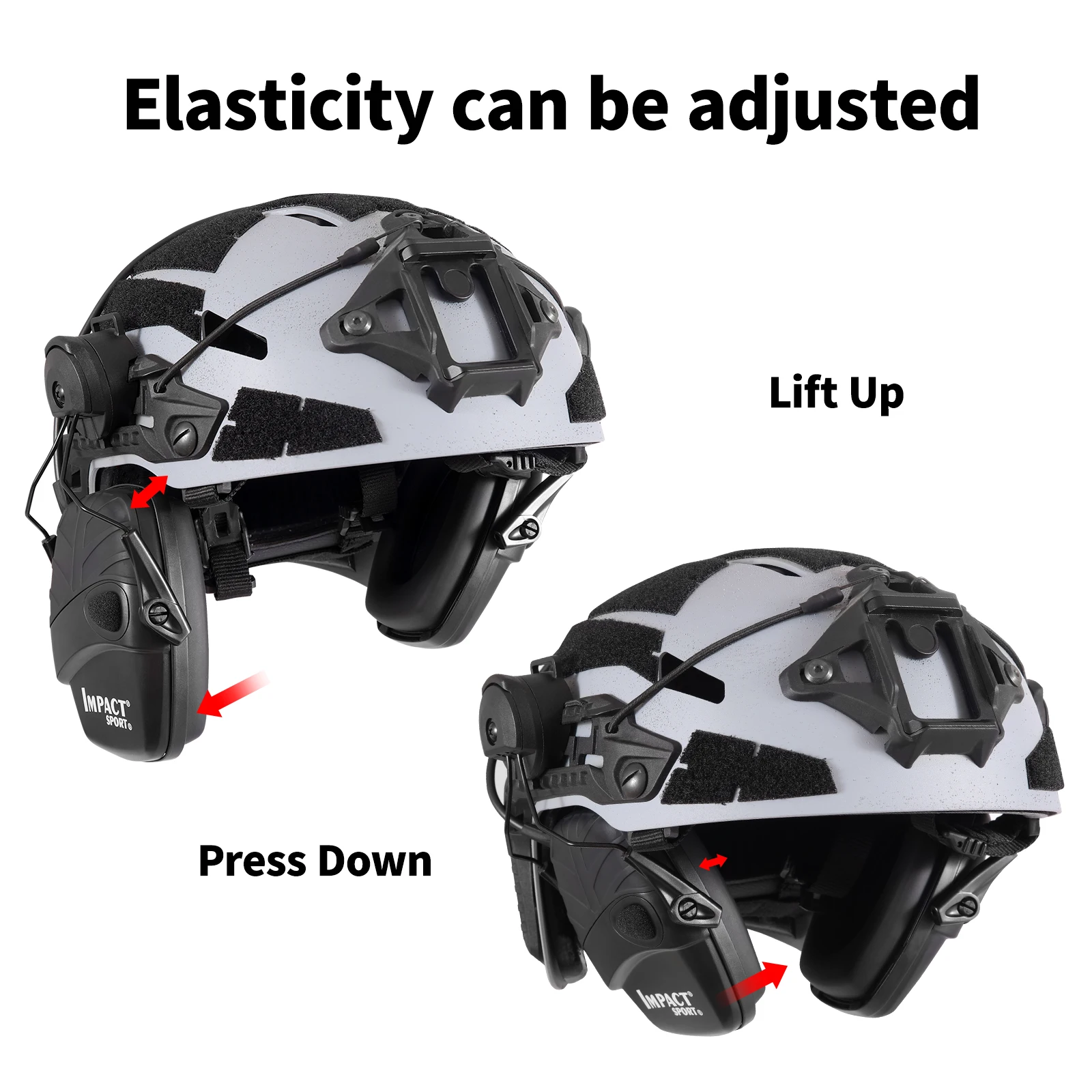 Casco de caza deportivo, orejeras electrónicas, adaptador de pista para casco, soporte táctico para auriculares, reducción de ruido - imagen 4