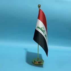 BANDERA DE SKY Bandera de escritorio de oficina Bandera de Irak 14x21 cm Adornos de escritorio Banner Banderas nacionales de la República de Irak