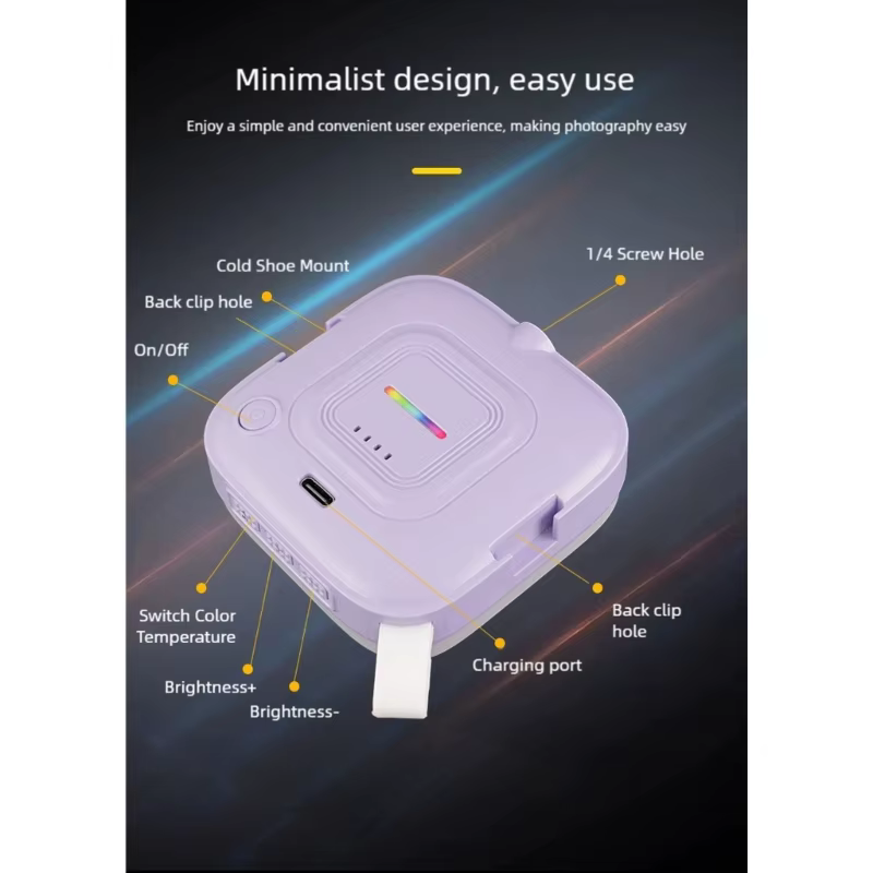 Luz LED de vídeo recargable para móvil con ángulo flexible - imagen 2