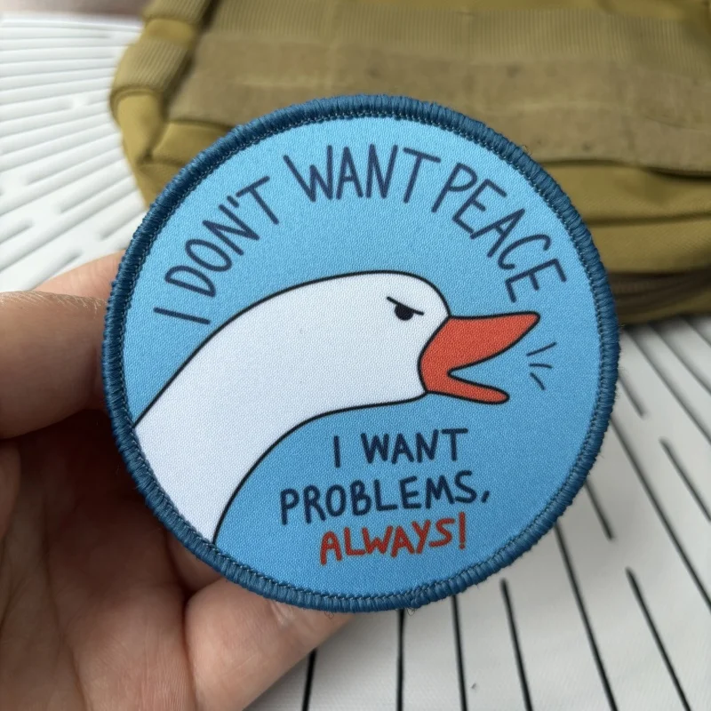 Parches tácticos con certificado Silly Goose moral, bordado divertido, Parche de gancho y bucle, insignia Be Goose Do Crime, brazalete, pegatina para mochila - imagen 3