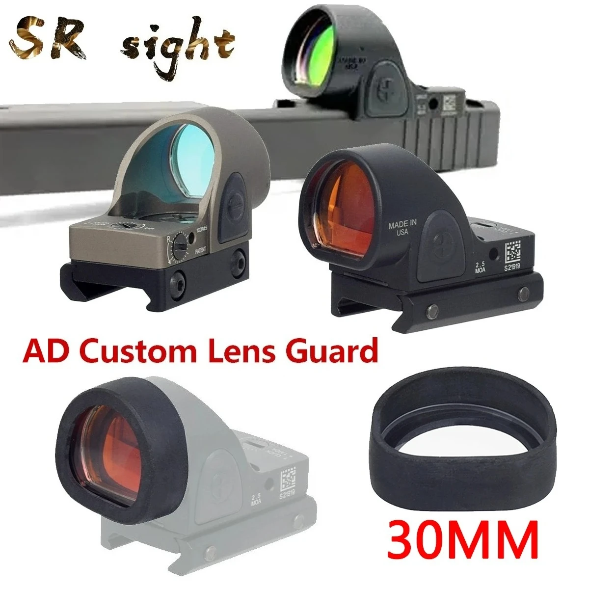 Mira telescópica táctica de punto rojo, Material de nailon metálico G17 G19, 9x19mm, pistola de 20mm, práctica de tiro, caza