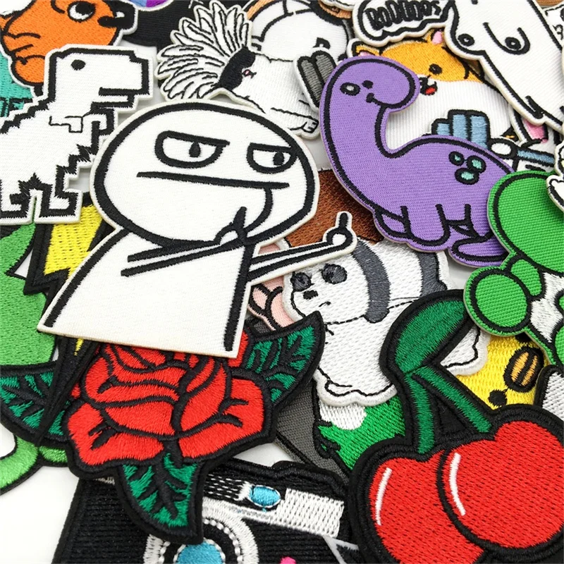 Lote de parches Amine para bordado, parches mezclados de dibujos animados al azar, parches para planchar para apliques de ropa, accesorios de costura DIY, 10/15 Uds. - imagen 2