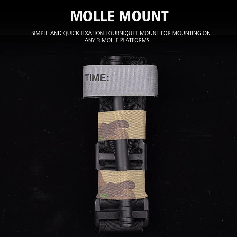 Bolsa de nailon para torniquete de gato, bolsa de almacenamiento MOLLE, chaleco militar táctico, cinturón, caza, linterna al aire libre, funda, herramienta de lazo - imagen 2