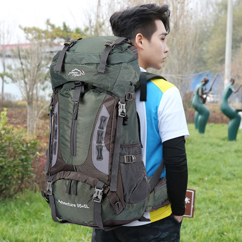 Mochila de Camping de 70L, bolsa de viaje para escalar, hombres y mujeres, bolsa de senderismo, Montañismo al aire libre, bolsas deportivas, paquete de equipaje de hidratación - imagen 4