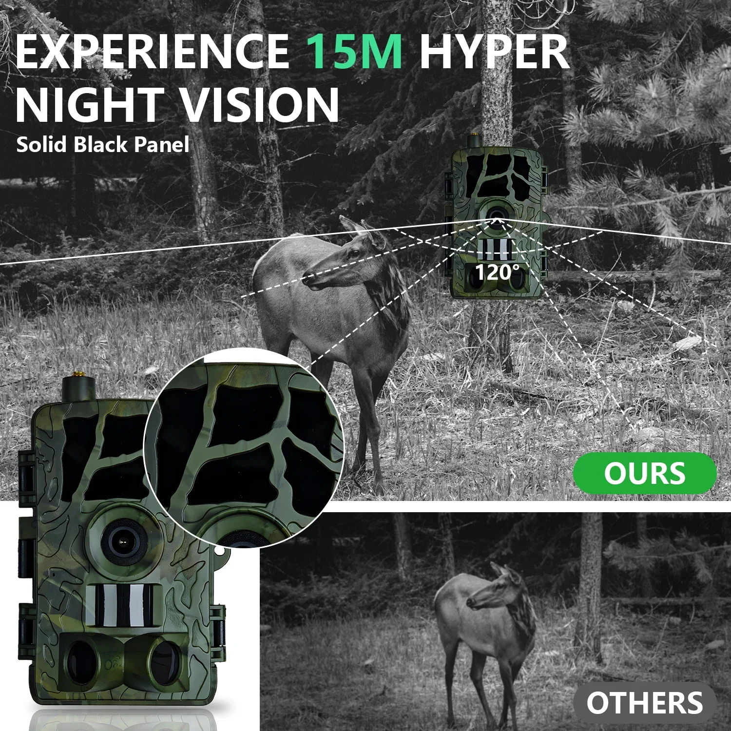 Cámara de caza 4G PR804 Email vídeo 1080P, foto de 30MP, visión nocturna, resistente al agua IP66, para observación de vida silvestre, caza, Camping - imagen 5
